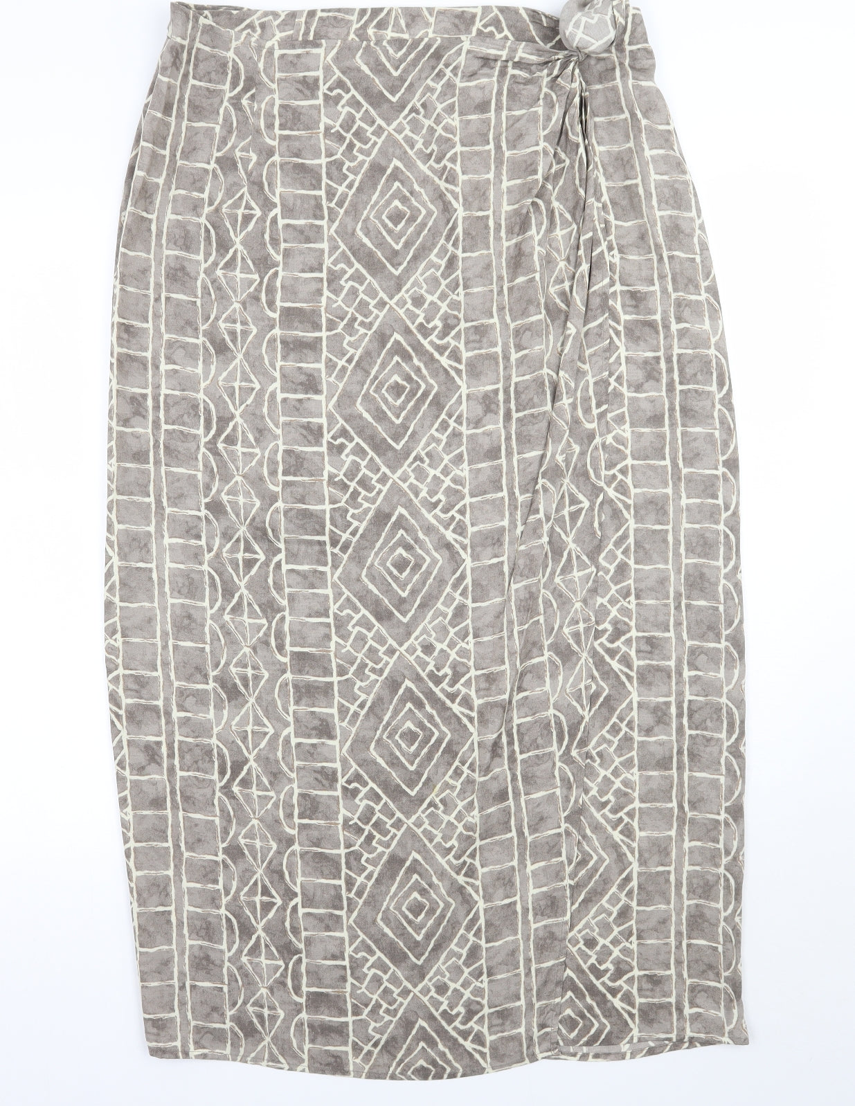 Marks and Spencer Womens Grey Geometric  A-Line Skirt Size 18