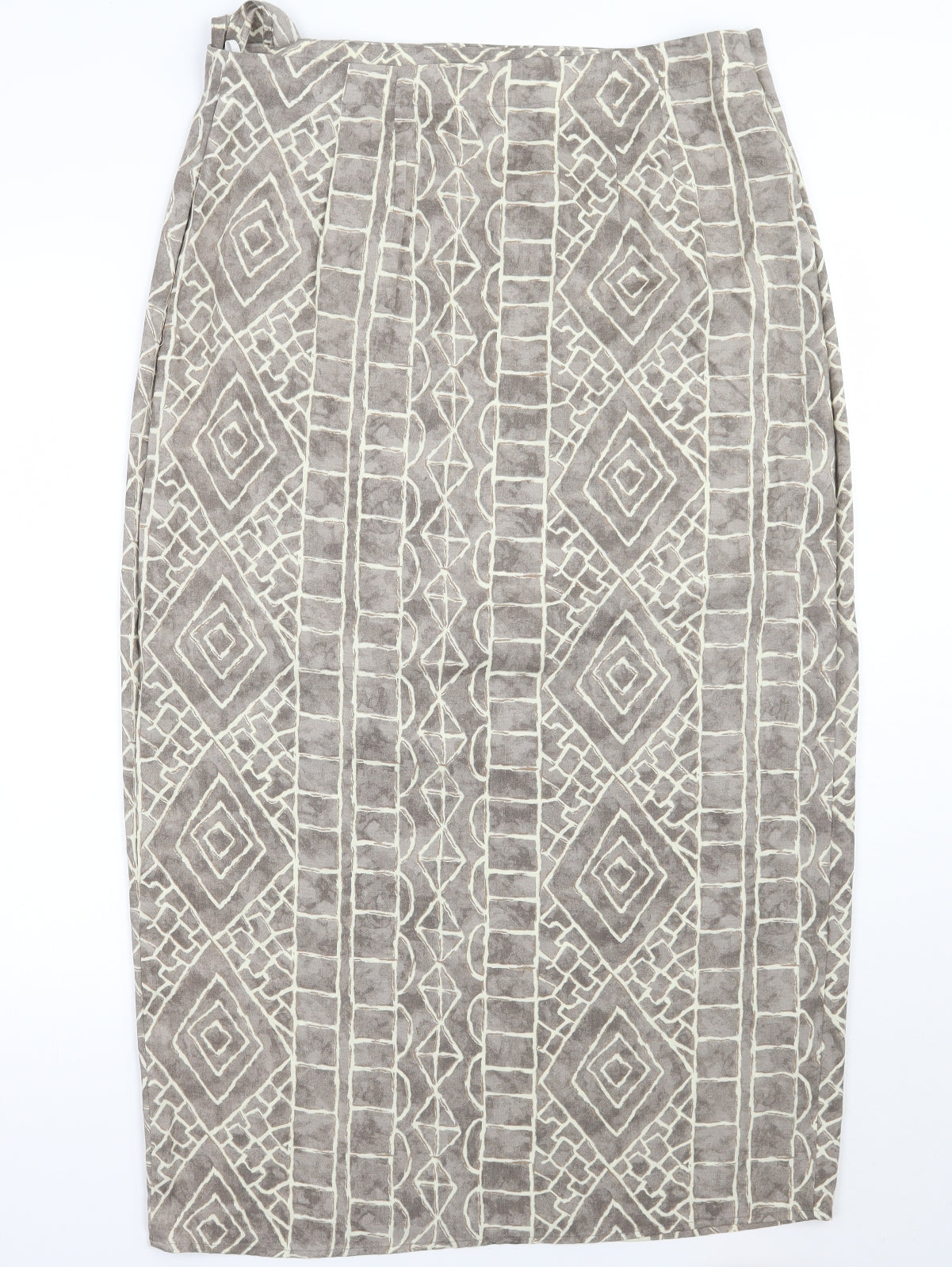 Marks and Spencer Womens Grey Geometric  A-Line Skirt Size 18