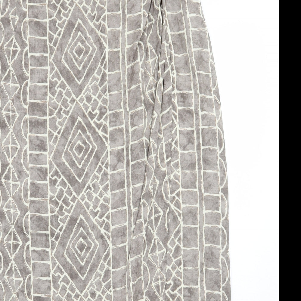Marks and Spencer Womens Grey Geometric  A-Line Skirt Size 18