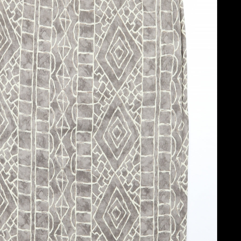 Marks and Spencer Womens Grey Geometric  A-Line Skirt Size 18