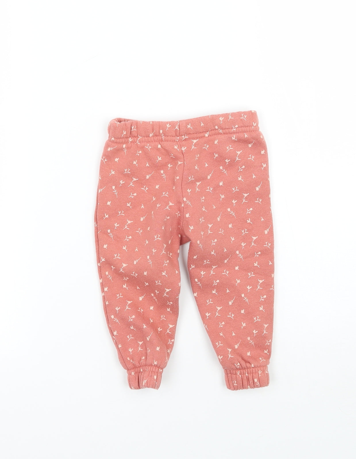 Primark Girls Orange Floral  Jogger Trousers Size 6-9 Months