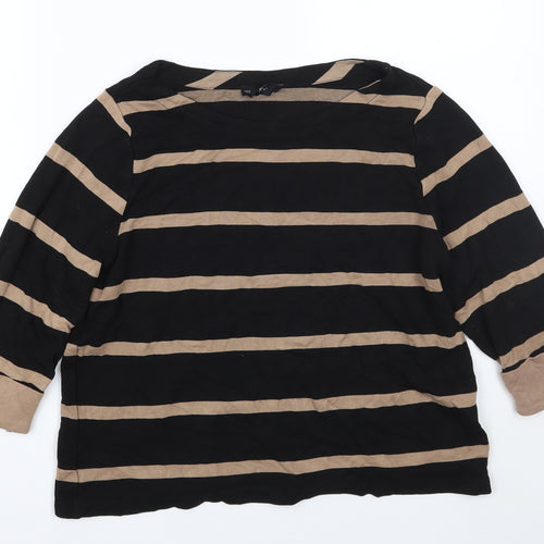 F&F Womens Black Striped  Pullover Jumper Size 14