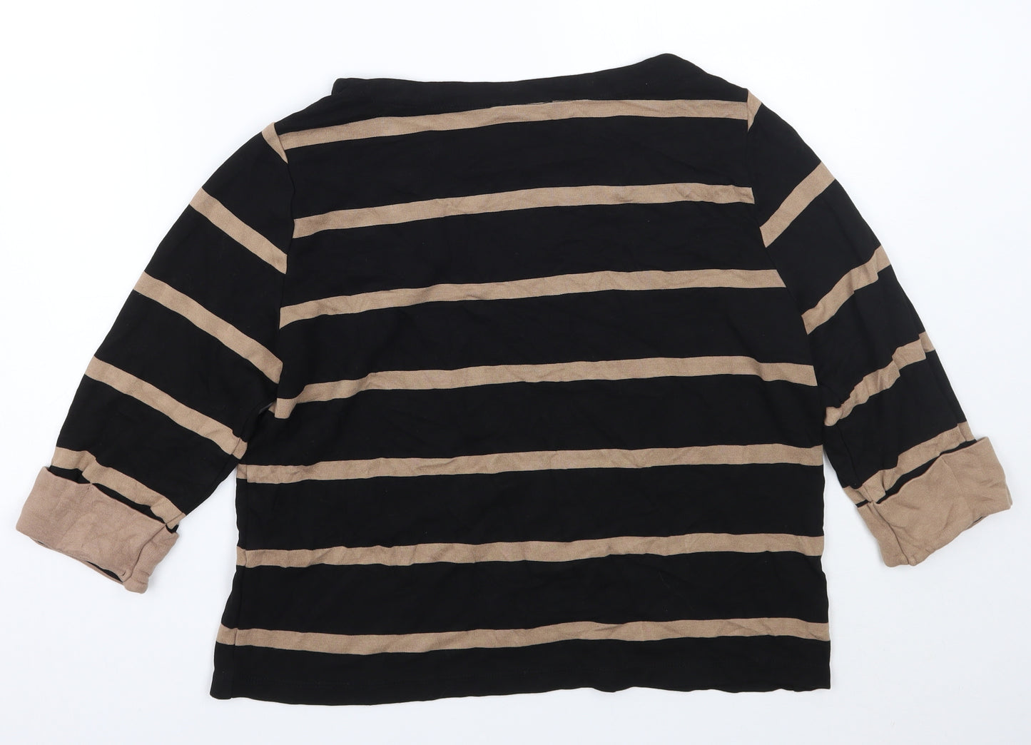 F&F Womens Black Striped  Pullover Jumper Size 14