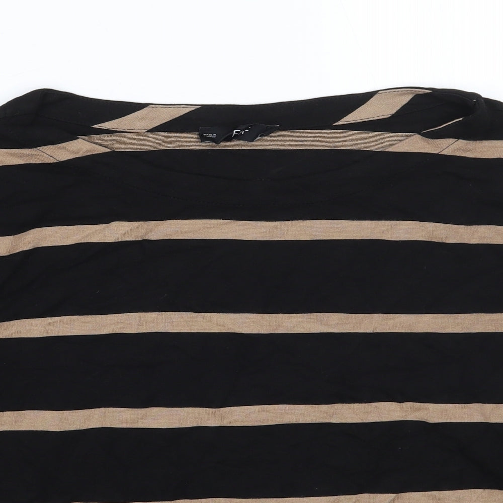 F&F Womens Black Striped  Pullover Jumper Size 14