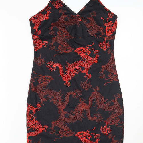 SheIn Womens Black Geometric  A-Line  Size S