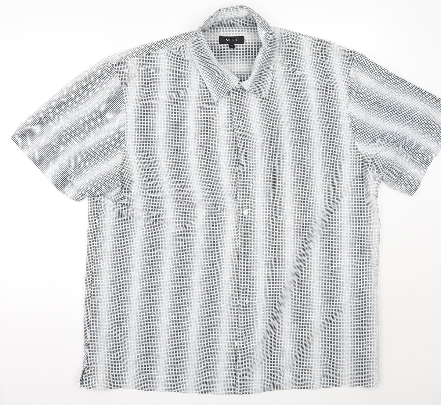 NEXT Mens White Geometric   Button-Up Size XL