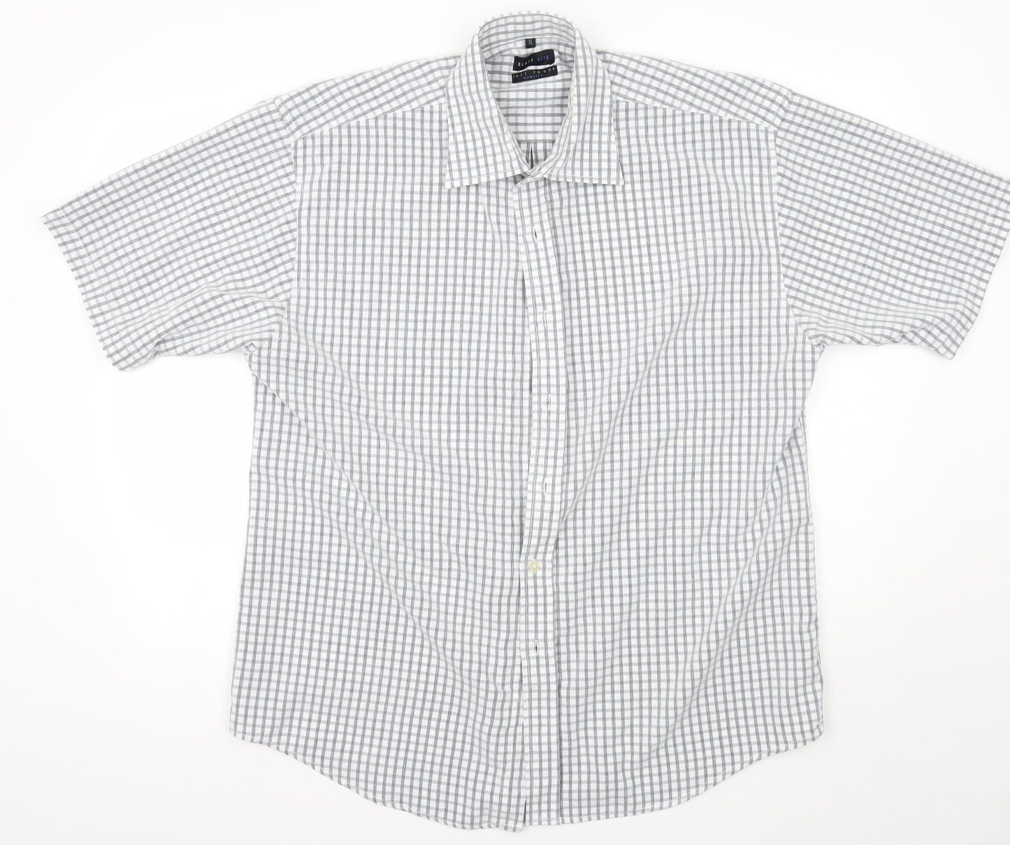 Black blue Mens White Check   Button-Up Size XL