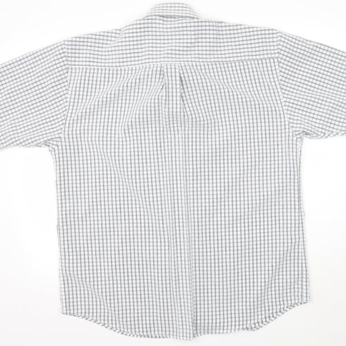 Black blue Mens White Check   Button-Up Size XL