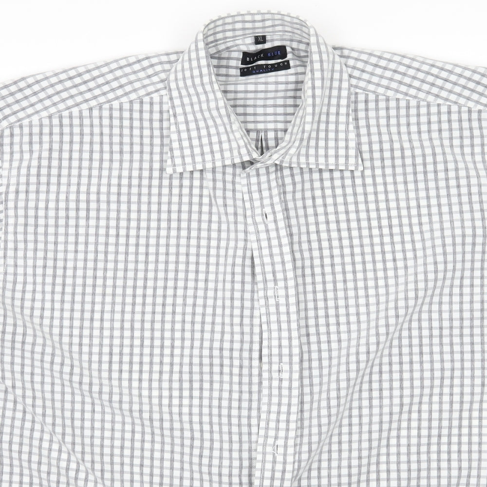 Black blue Mens White Check   Button-Up Size XL