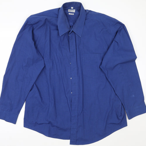 Copper stone Mens Blue Check   Button-Up Size 18