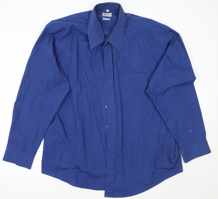 Copper stone Mens Blue Check   Button-Up Size 18