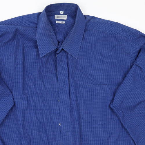 Copper stone Mens Blue Check   Button-Up Size 18