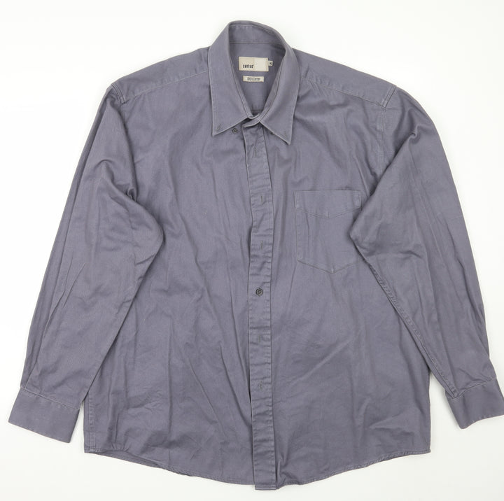 Zantos Mens Grey Button-Up Size XL