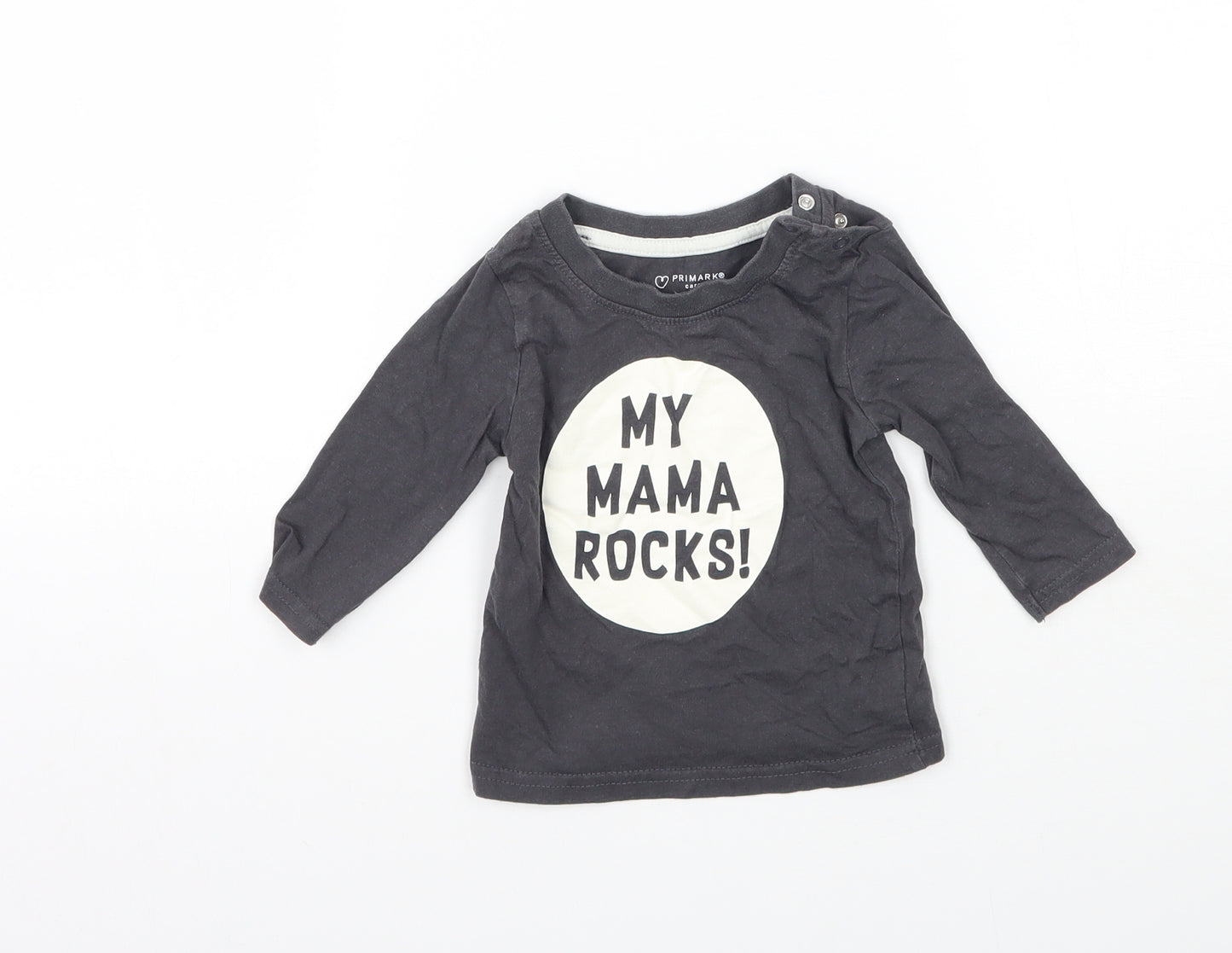 Primark Baby Grey   Basic T-Shirt Size 3-6 Months