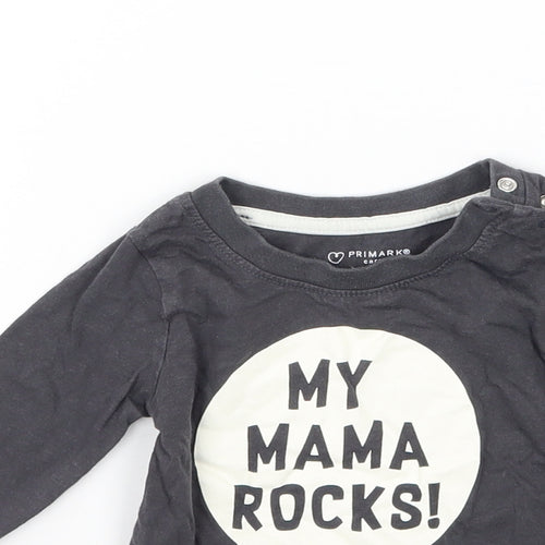 Primark Baby Grey   Basic T-Shirt Size 3-6 Months