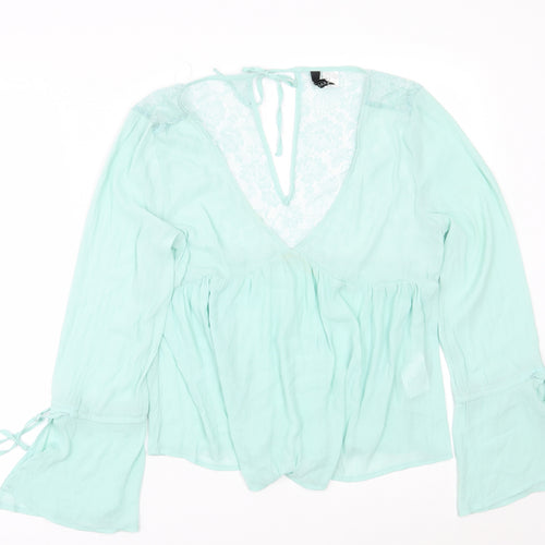 H&M Womens Green   Basic Blouse Size 12