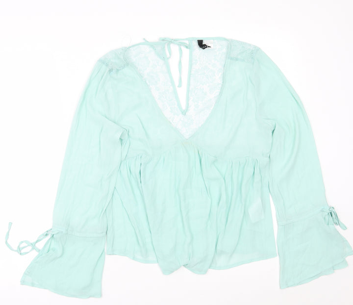 H&M Womens Green   Basic Blouse Size 12