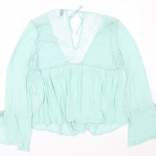 H&M Womens Green   Basic Blouse Size 12