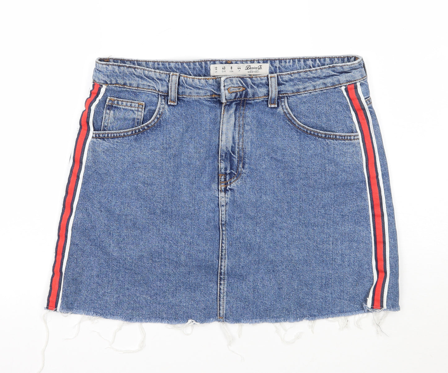 Denim & Co. Womens Blue  Rayon A-Line Skirt Size 12