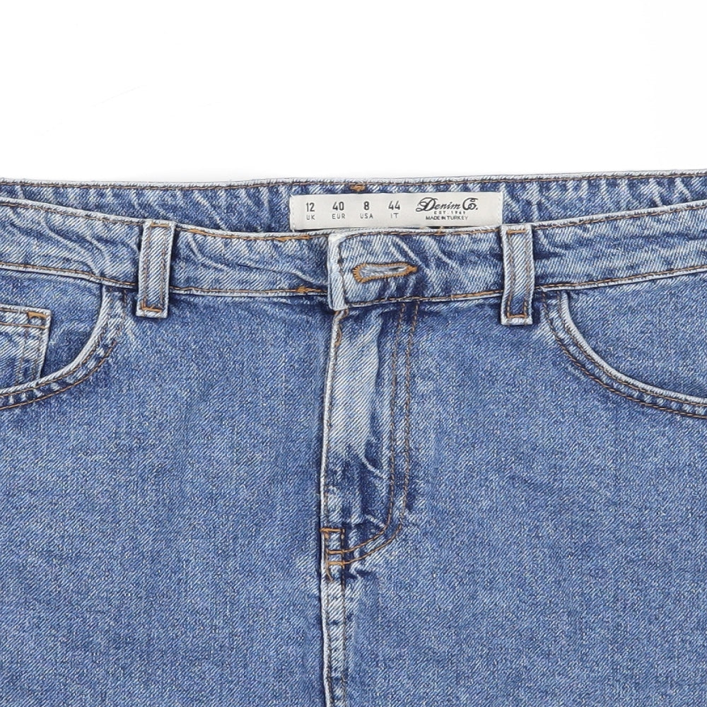 Denim & Co. Womens Blue  Rayon A-Line Skirt Size 12