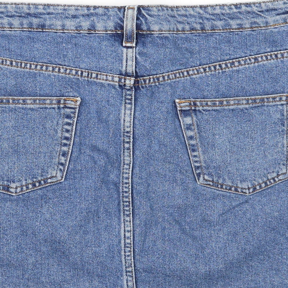 Denim & Co. Womens Blue  Rayon A-Line Skirt Size 12