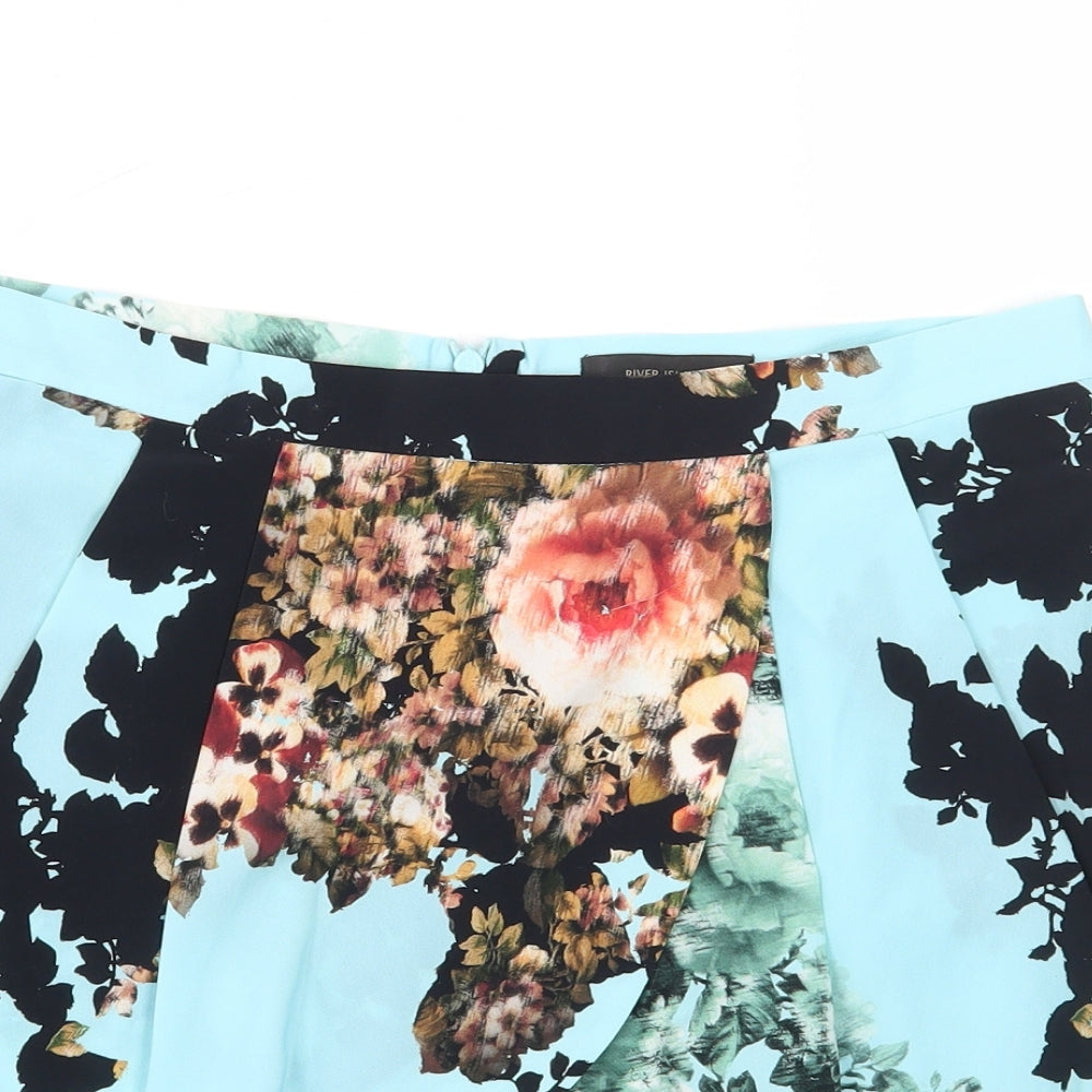 River Island Womens Blue Floral  A-Line Skort Size 12