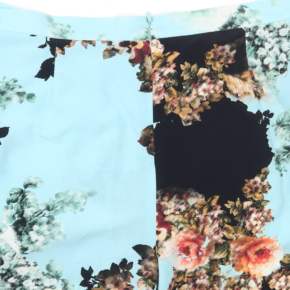 River Island Womens Blue Floral  A-Line Skort Size 12