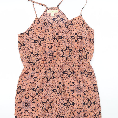 Staring at Stars Womens Orange Paisley  Playsuit One-Piece Size L