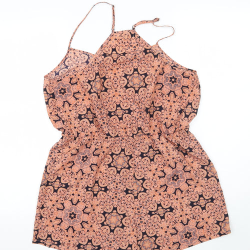 Staring at Stars Womens Orange Paisley  Playsuit One-Piece Size L