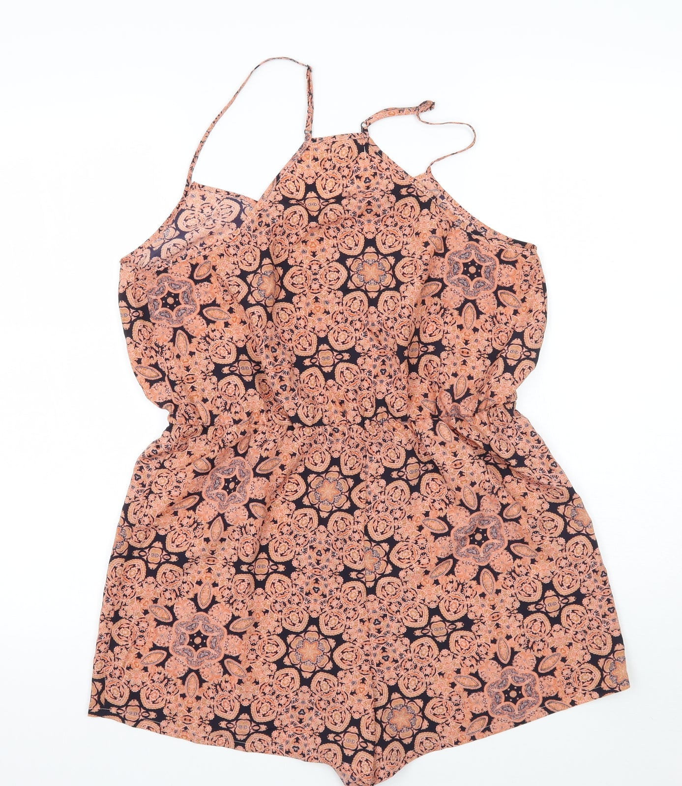 Staring at Stars Womens Orange Paisley  Playsuit One-Piece Size L
