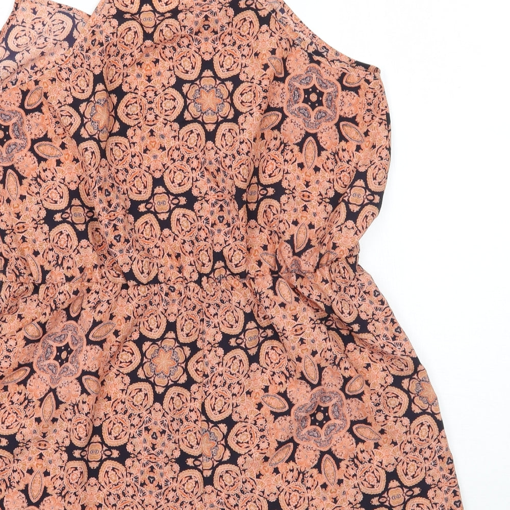 Staring at Stars Womens Orange Paisley  Playsuit One-Piece Size L