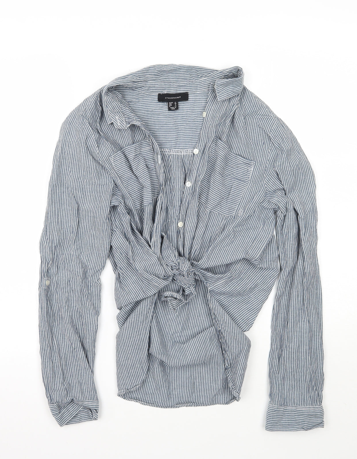Primark Womens Blue Striped  Basic Button-Up Size 12