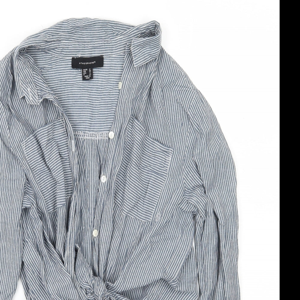 Primark Womens Blue Striped  Basic Button-Up Size 12