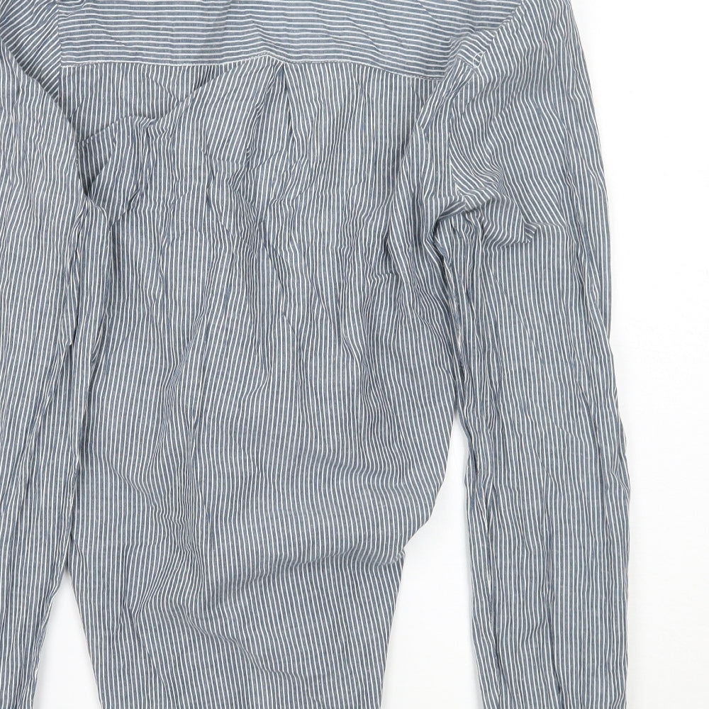 Primark Womens Blue Striped  Basic Button-Up Size 12