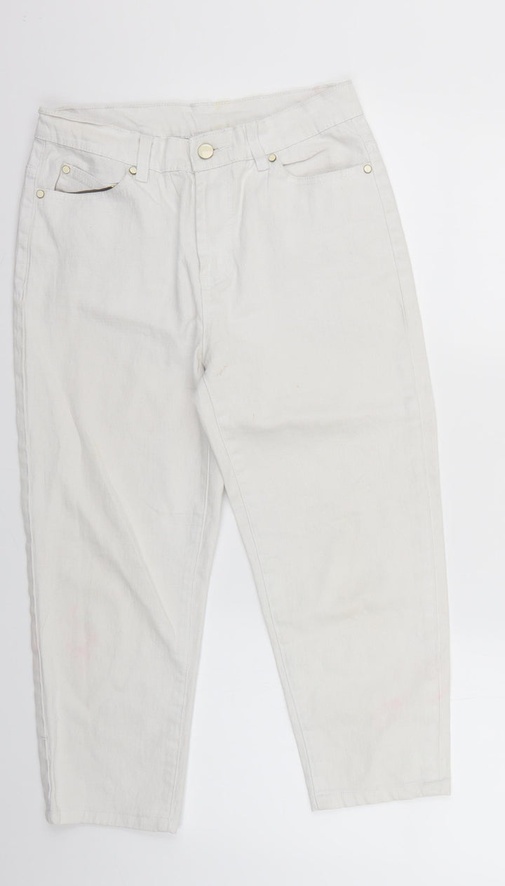 Dianne Gillman Womens White Cropped Jeans Size 8 L20 in