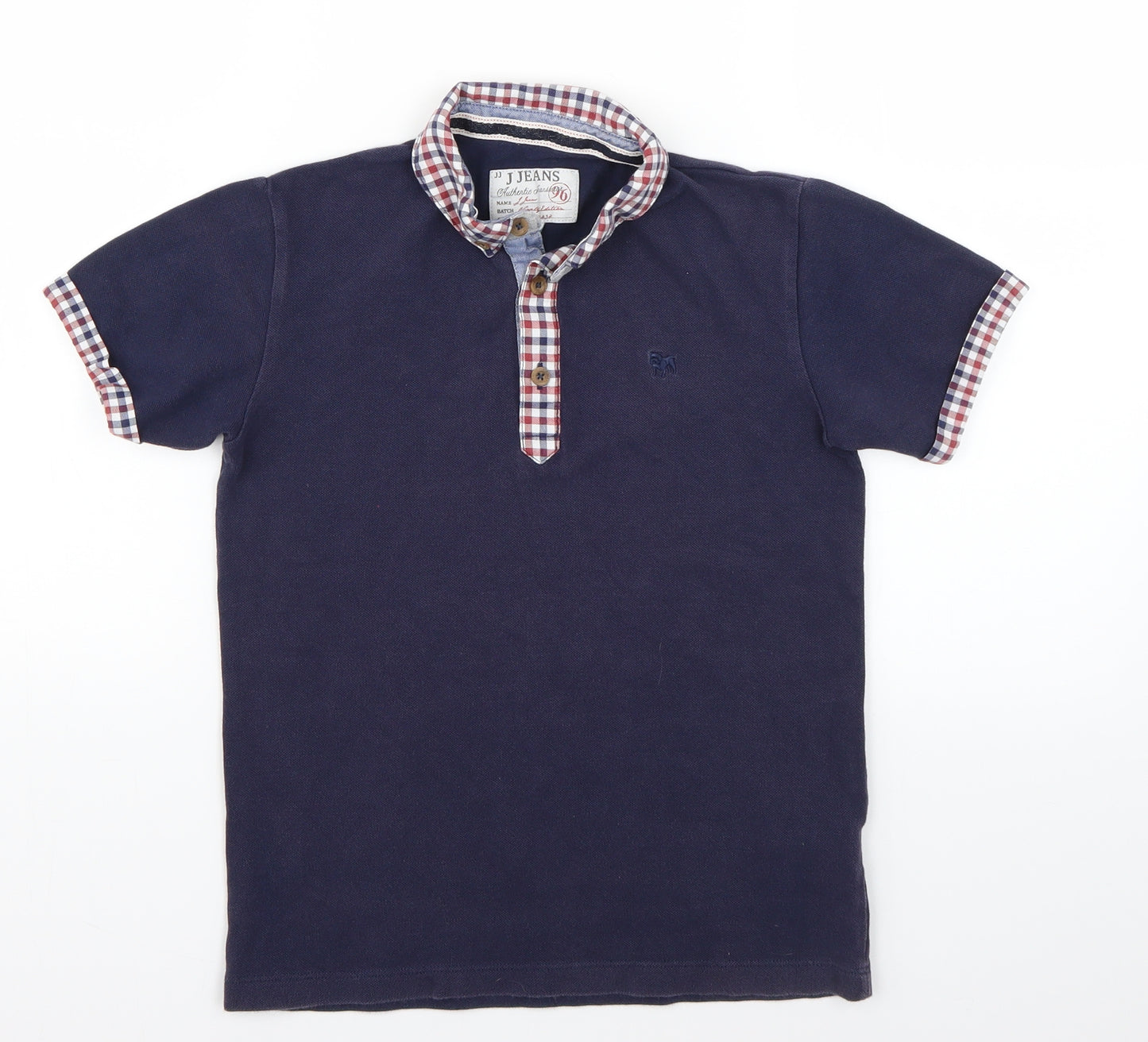 Debenhams Girls Blue Check  Basic Polo Size 9-10 Years
