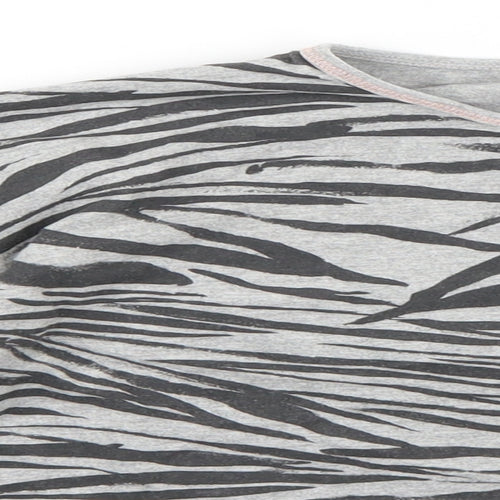 TU Girls Black Animal Print  Basic T-Shirt Size 10 Years