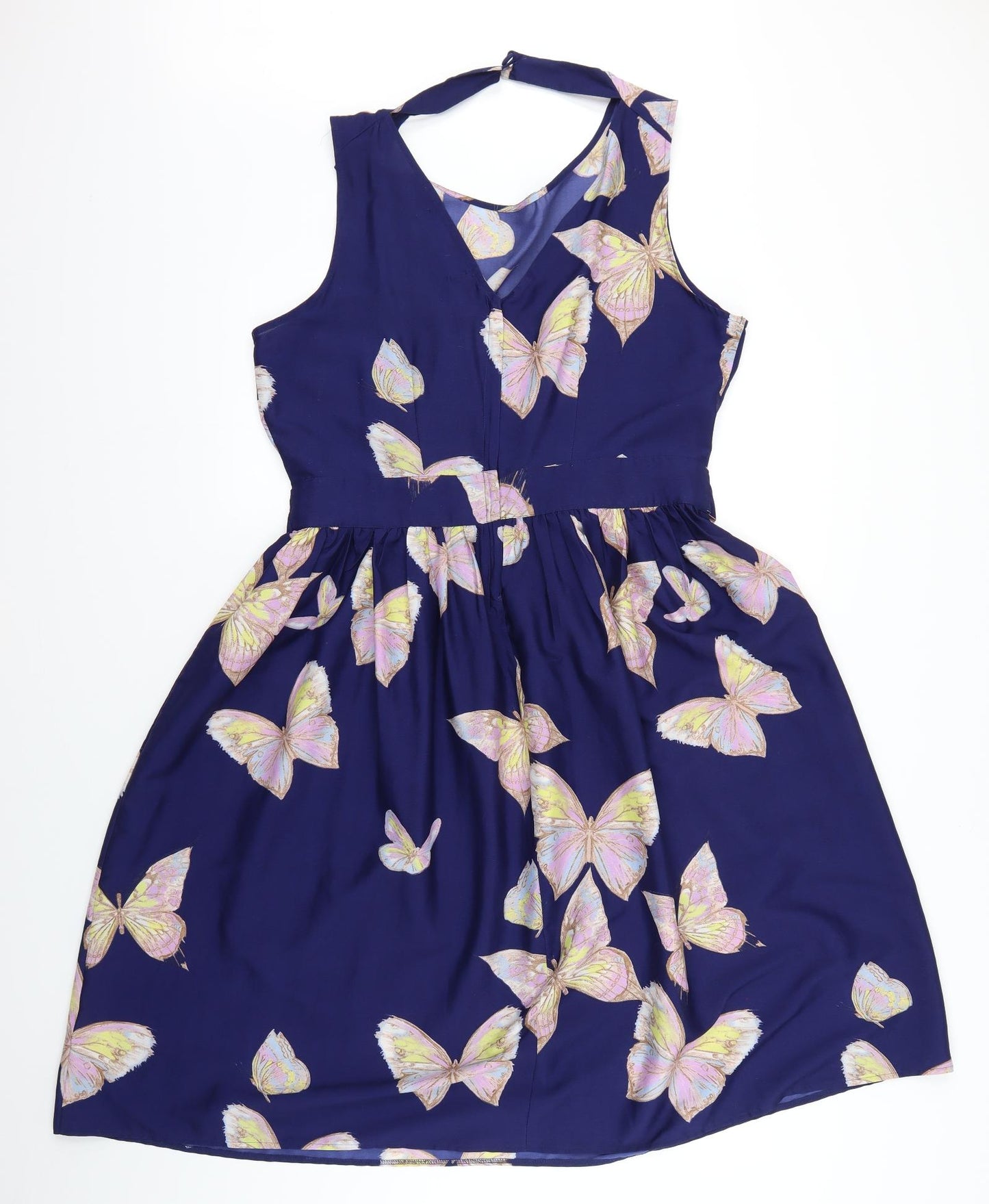 Dorothy Perkins Womens Blue Geometric  Fit & Flare  Size 16