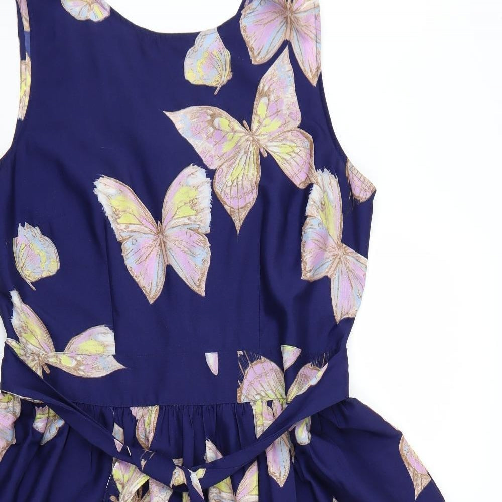 Dorothy Perkins Womens Blue Geometric  Fit & Flare  Size 16