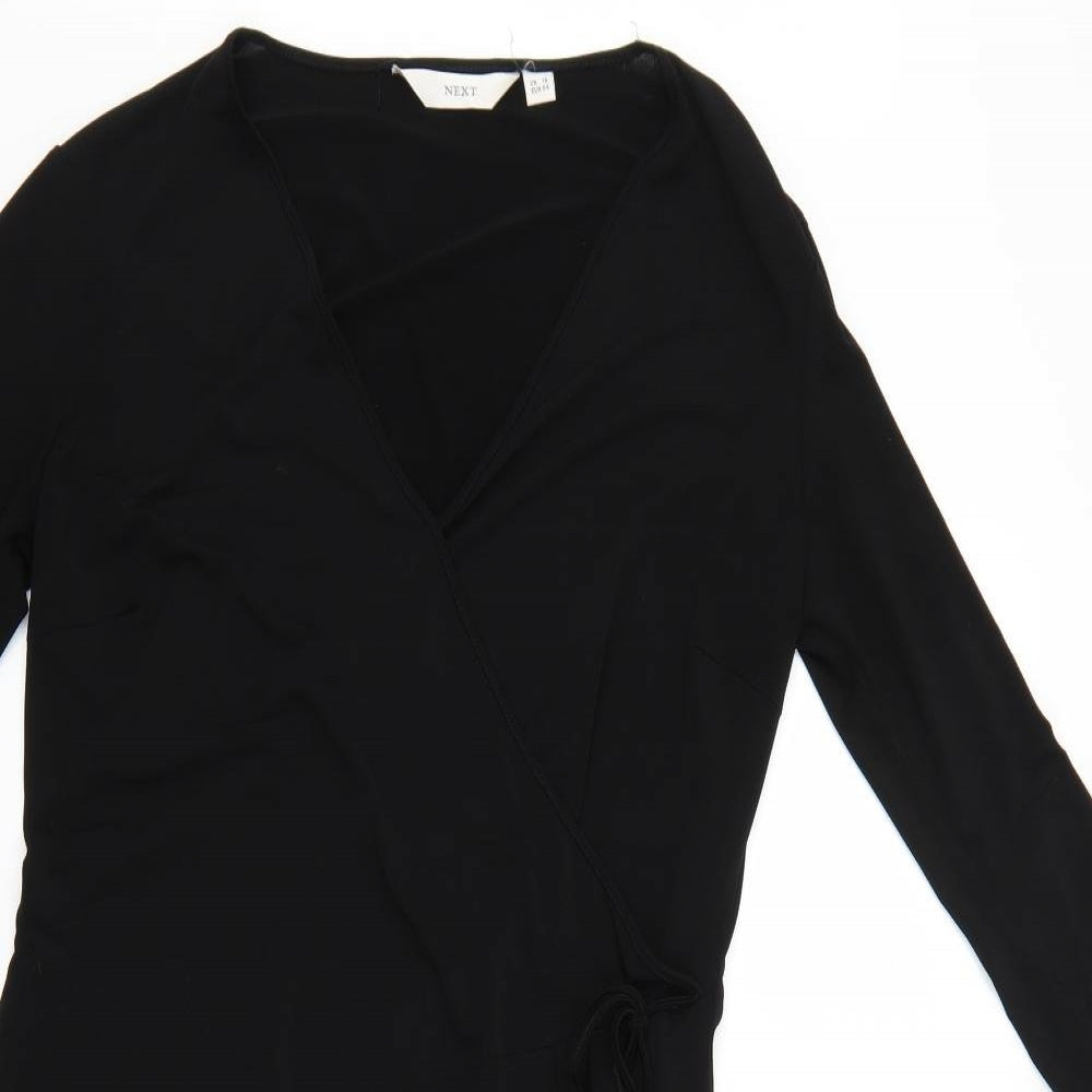 netxt Womens Black   Wrap Dress  Size 16