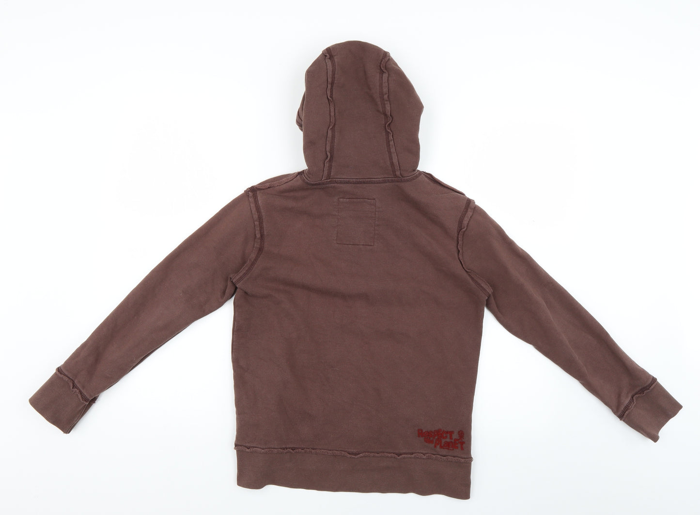 100% green Boys Brown Geometric  Pullover Hoodie Size 10 Years