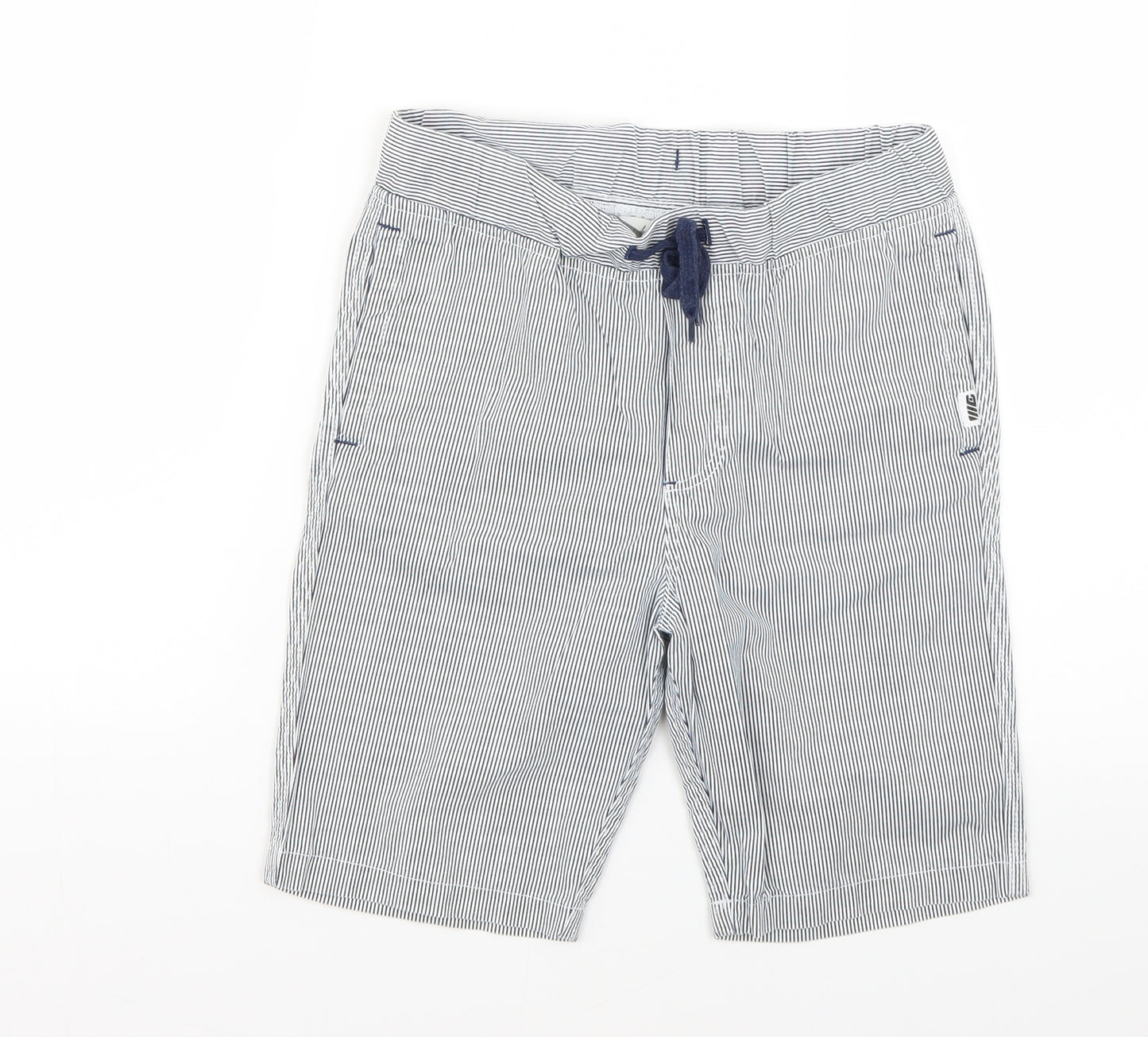 H&M Boys Blue Striped  Chino Shorts Size 10-11 Years