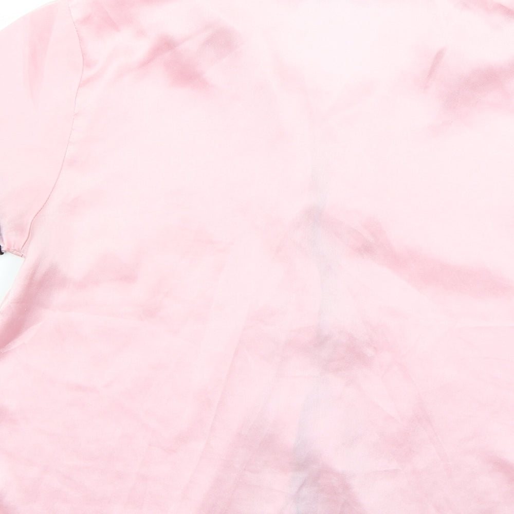 PRETTYLITTLETHING Womens Pink Solid  Babydoll Pyjama Top Size 10