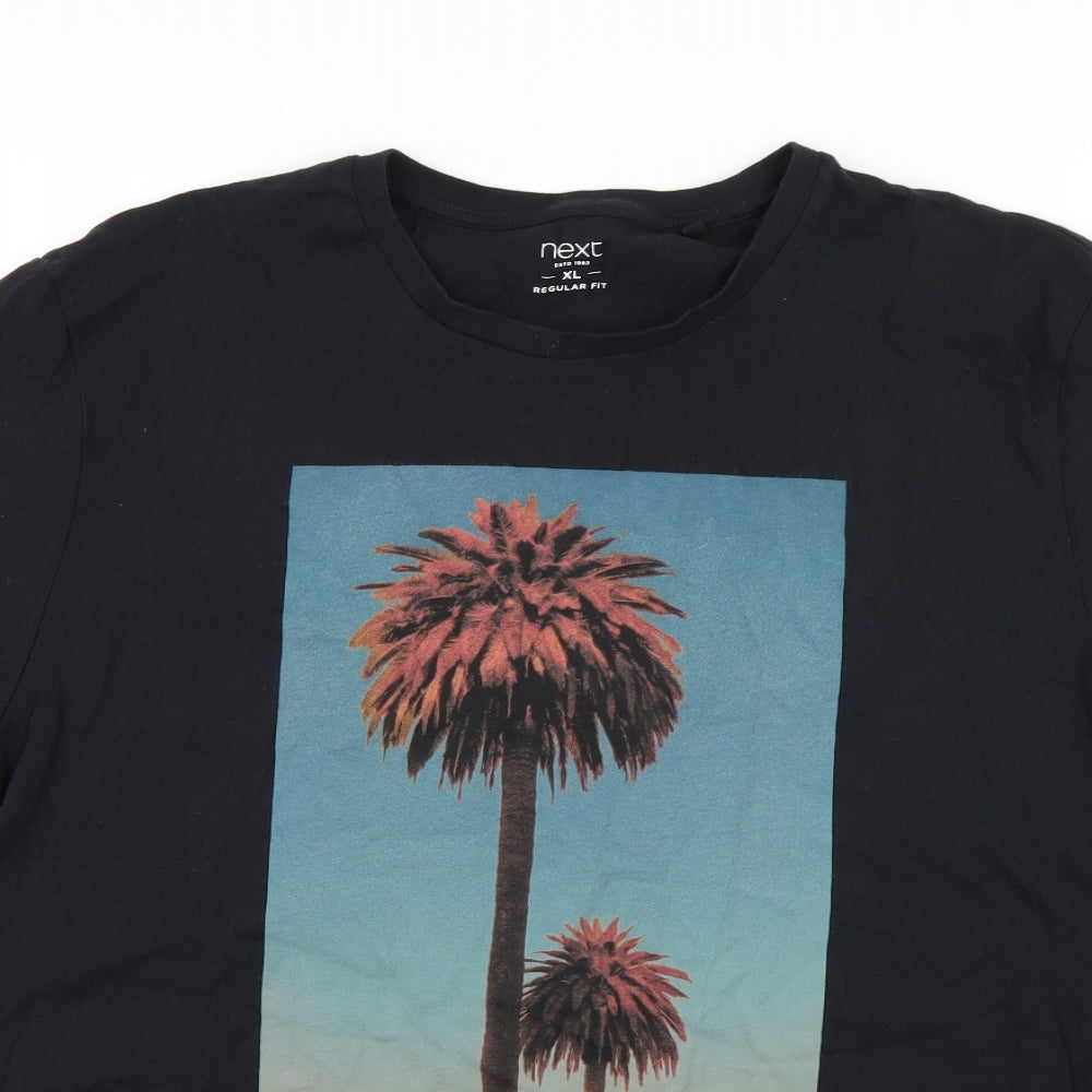 NEXT Mens Black Geometric   T-Shirt Size XL