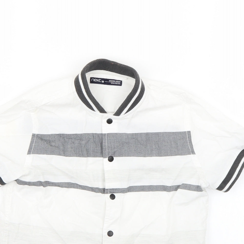 NEXT Boys White Striped  Basic Polo Size 6 Years