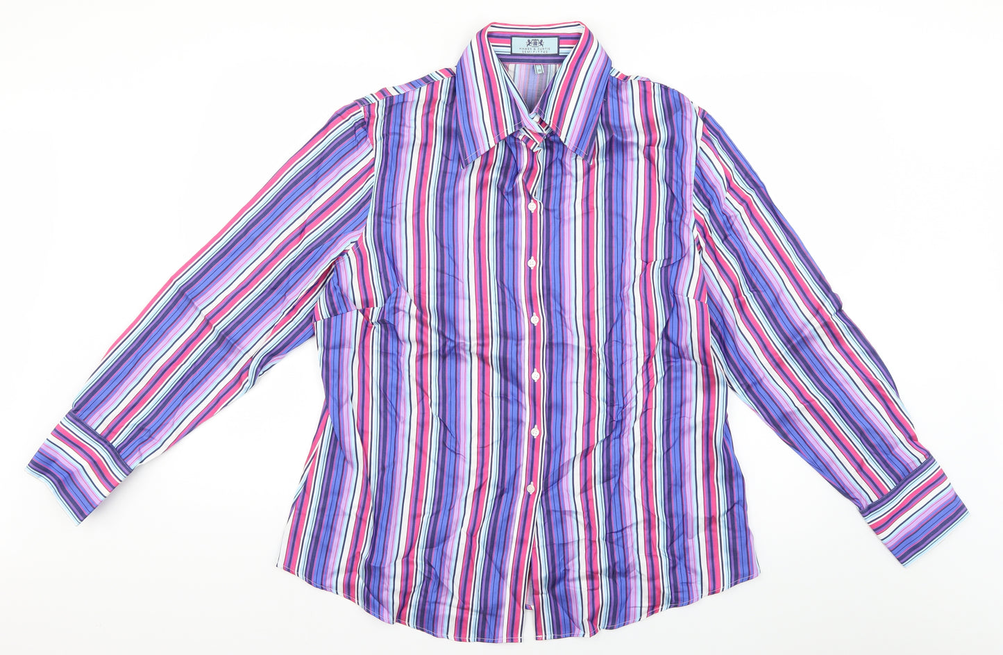 Hawes & Curtis Mens Multicoloured Striped   Dress Shirt Size 18