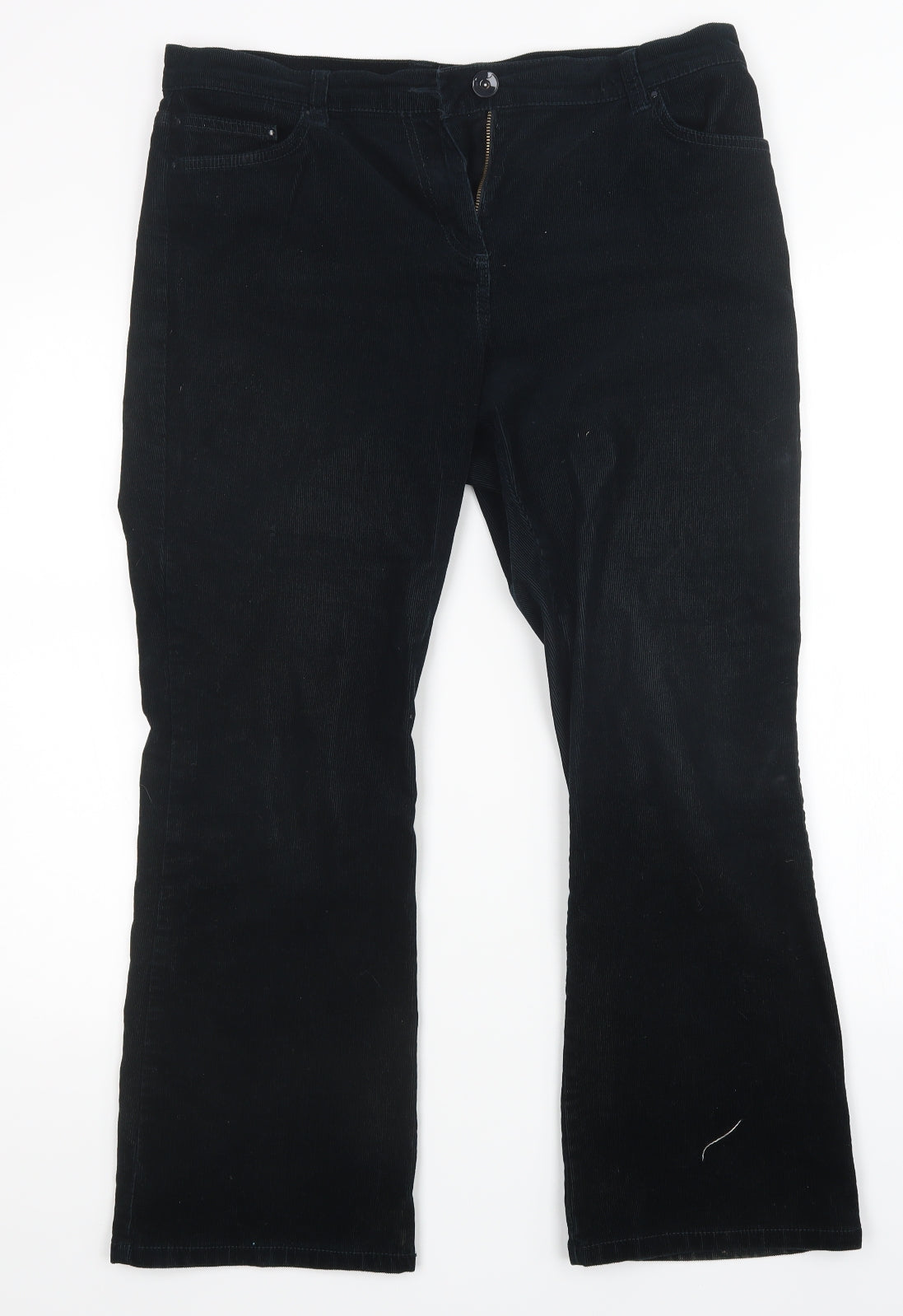 M&S Womens Blue  Corduroy Bootcut Jeans Size 14 L27 in