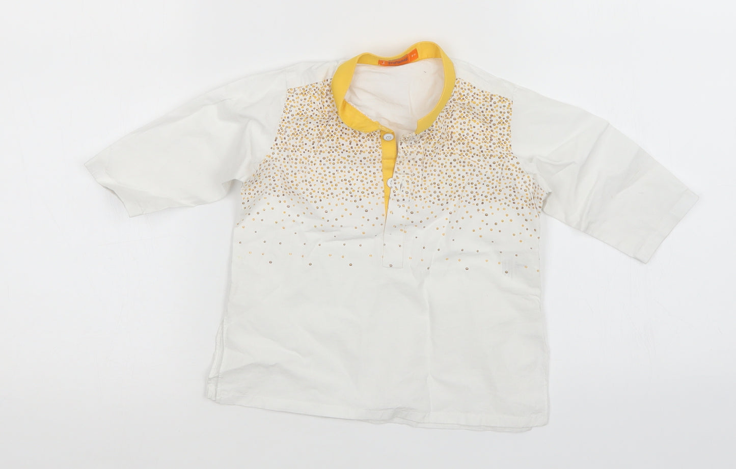 J Infants Boys White Animal Print  Basic Polo Size 6-9 Months