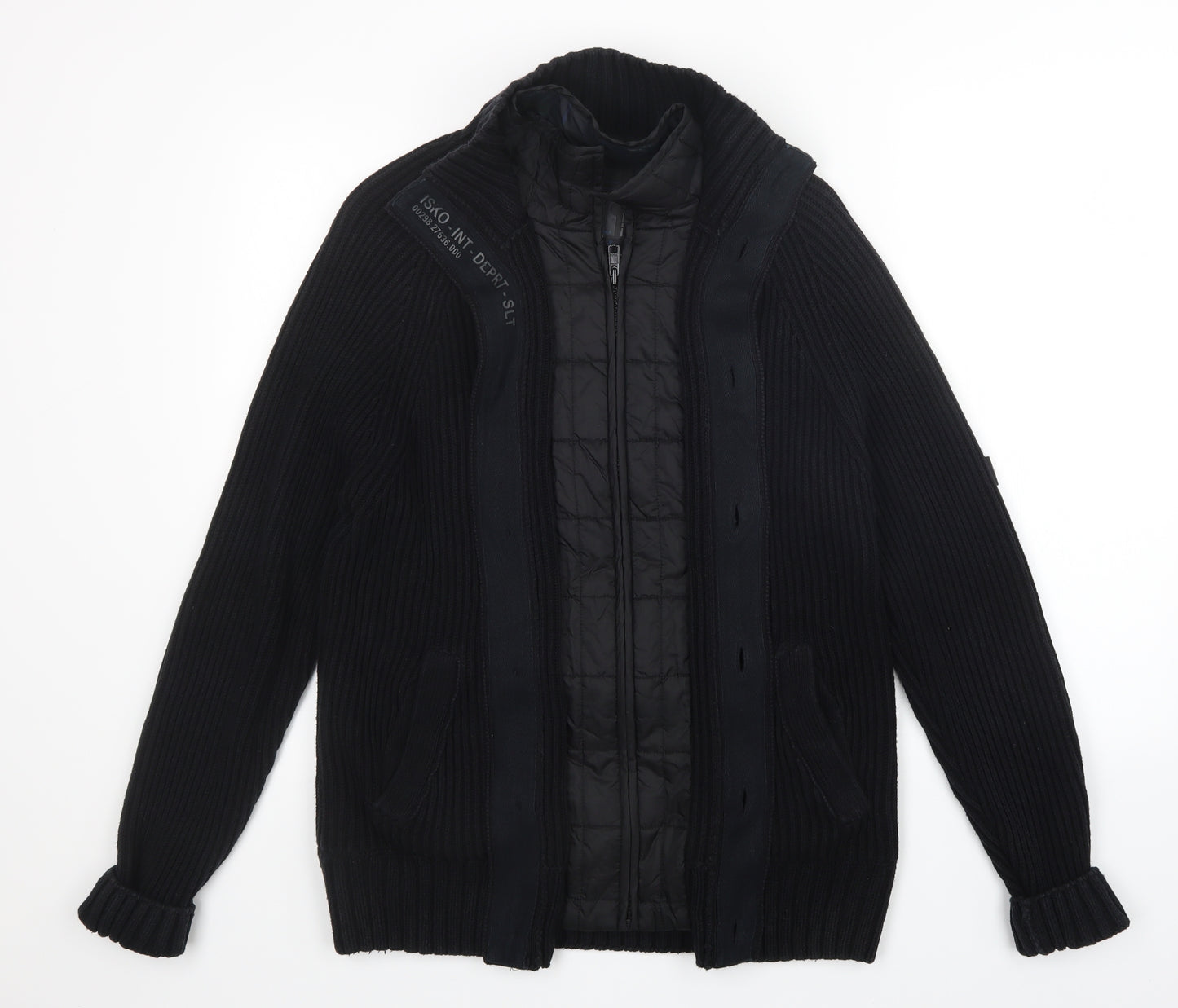 NEXT Mens Black   Quilted Coatigan Size L