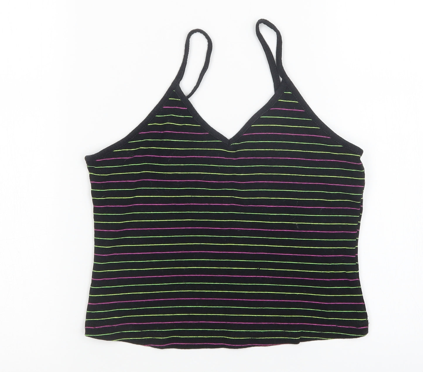 primark  Womens Multicoloured Striped  Cropped T-Shirt Size XS